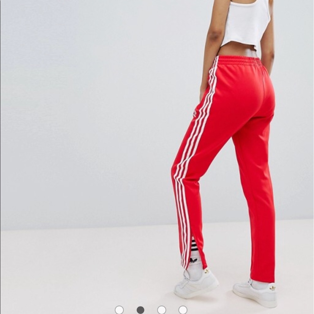 Red Adidas fitted joggers